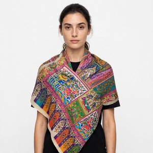 Bufandas y Estolas de Pashmina con Estampado Digital y Pintado a Mano, Ligeras, Suaves, Transpirables, de Poliéster y Viscosa, de Moda, Personalizadas OEM ODM - Product Image 2