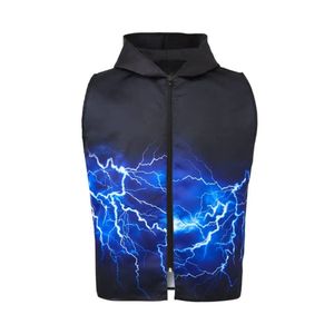 Gilet de boxe noir à imprimé tribal, sans manches, à capuche, veste d'entraînement professionnelle - Product Image 3