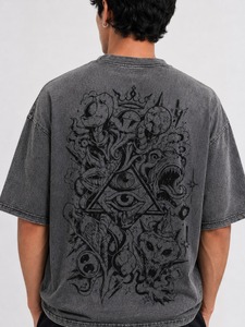T-shirts délavés à l'acide pour hommes, nouvelle collection 2026, tendance, 100% coton, séchage rapide, respirants, faible MOQ, qualité supérieure - Product Image 6
