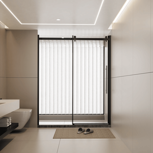 Porta Doccia Scorrevole Singola Senza Telaio 60 Pollici L x 72 Pollici A, Vetro Temperato Trasparente Spessore 1/4 di Pollice, Binario a Rulli in Zinco, Bagno Moderno - Product Image 2