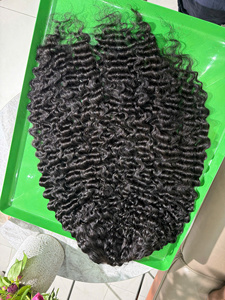 SDD <b>Wig</b> 30" Burmese <b>Curly</b> Natural Color With Closure 5x5 Transparent Lace 200% Human Hair - Product Image 2
