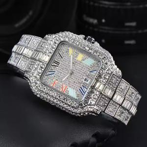 Reloj de Cuarzo con Diamantes de Moissanita Exclusivo para Hombre, Reloj de Pulsera de Lujo Estilo Hip Hop, Elegante Reloj de Cuarzo con Diamantes de Moissanita - Product Image 4