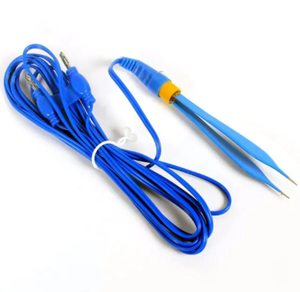 Pinzas bipolares de bayoneta de acero inoxidable, manuales, de 7.75 pulgadas, activadas con el pie, instrumentos quirúrgicos amarillos de Ariston en venta - Product Image 2