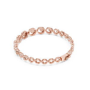Bracelet en or rose massif 9K 10K 14K 18K avec diamants CVD de laboratoire DEF, motif cercle et diamants en grappe, style mode, pour femme - Product Image 2