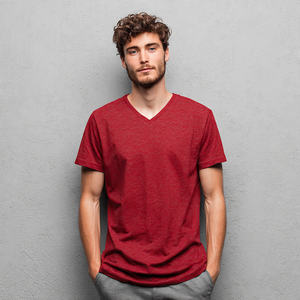 T-shirts d'été pour hommes à col en V, 100% coton, manches courtes, légers, t-shirt tendance streetwear pour hommes, t-shirt à col en V pour hommes - Product Image 1