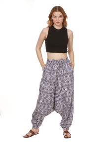 Femmes 100% coton écologique Harem Joggers doux respirant lâche toile numérique imprimé confortable plat pantalon décontracté pour - Product Image 6