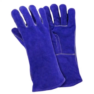 Gants en cuir de vachette fendu anti-chaleur et anti-flamme de qualité supérieure, vêtements de sécurité réfléchissants pour la protection des mains en cas d'incendie - Product Image 2