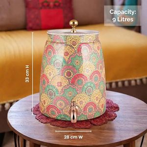 Distributeur d'eau en cuivre à motif bohème, rond, réutilisable, pour usage domestique - Product Image 6