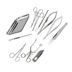 Kit de base d'instruments chirurgicaux vétérinaires microchirurgicaux 11 pièces – Outils vétérinaires généraux et dentaires essentiels pour la stérilisation et l'appendicectomie mineure - Product Image 1