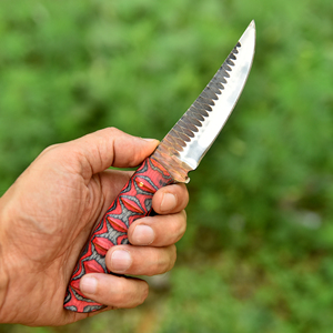 Forged EDC Fixed Blade Hunting Knife Stainless Steel Pakka Wood Handle Leather Sheath ODM OEM Full Tang Bushcraft Camping Knife - Product Image 3