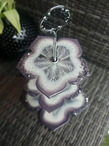 Tiered stand, Flower tiered stand, Epoxy tiered stand, Resin art tiered stand, Flower tiered stand, Birthday gift, Gift, <b>Wedding</b> - Product Image 2