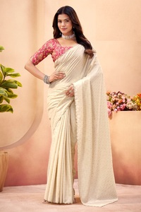 New Design Silk Tusser Weaving Butti Saree with Cutwork Border & Digital Print for Party Occasions - Product Image 2