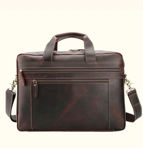 Maletín de Cuero Vintage para Portátil, Maletín de Cuero para Hombre, Bolsa de Trabajo de Cuero Marrón, Bolsa de Mensajero para Portátil, Bolsa de Viaje de Negocios para Oficina - Product Image 2