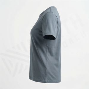 T-shirt col rond pour femme, haut décontracté confortable à manches courtes, personnalisable avec impression ou couleur unie - Product Image 3