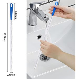 2-Pack 23.6inch Long <b>Drain</b> Cleaning <b>Brush</b> Sink <b>Drain</b> Cleaner with Nylon Bristles <b>Drain</b> Clog Remover Tool for Cleaning <b>Brushes</b> - Product Image 3