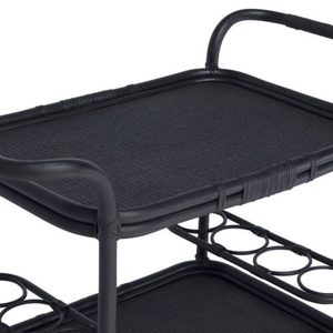 Wholesale Durable Rattan <b>Bar</b> <b>Trolley</b> Rattan Serving Two-tiered <b>Trolley</b> Good Price from Vietnam Factory - Product Image 4