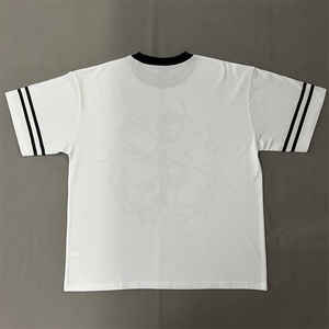 Camiseta Personalizada para Hombre, 100% Algodón, Gruesa, Antiarrugas, Transpirable, Ecológica, de Secado Rápido, Cuello en V, Estilo Urbano, con Serigrafía - Product Image 3