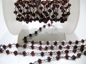 Cadena de cuentas facetadas de 3-4 mm de cuarzo hidroforzado místico con revestimiento de granate. - Product Image 4