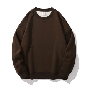 Sweat-shirts personnalisés en gros pour hommes – Collection automne, couleur unie, coton numérique, col rond, épaules tombantes, coupe régulière, polaire respirante - Product Image 2