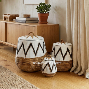 Cestas de Lavandería Modernas y Elegantes de 3 Piezas, Hechas con Corteza de Plátano Ecológica, Cuerda de Algodón Natural, Diseño Chic para el Hogar - Product Image 6