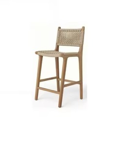 Taburete y Silla de Bar con Patas de Hierro Negro y Asiento de Madera, Diseño Geométrico, para Oficina Creativa o Estudio - Product Image 5