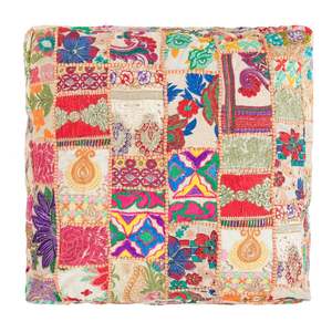 Handmade Patchwork Floor <b>Cushion</b> Cover Square Floor Pillow Cover Cotton Mediation Pouf for Home Hotel - Product Image 3