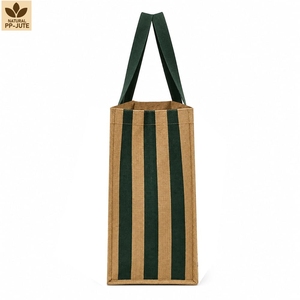 Bolsa de Compras de Yute Natural Impresa Personalizada, 36x40x15cm, Laminada en PP, Reutilizable, Venta al Por Mayor, Fabricante OEM ODM, Marca Privada - Product Image 3