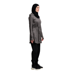 Vêtements de sport modestes pour femmes, ensemble 2 pièces, tunique à capuche et leggings, vêtements de sport islamiques, vêtements de sport pour la salle de sport, UPF50+, séchage rapide, écologiques, toutes saisons - Product Image 2
