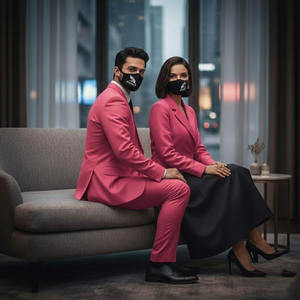 ชุดสูทลำลองผู้หญิงทรงสลิม ดีไซน์ล่าสุด กระดุมสองแถว ผ้าทอผสมคอตตอนและโพลีเอสเตอร์ สำหรับงานทางการและธุรกิจ - Product Image 6