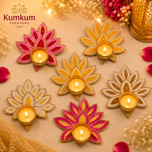 Trending Indian Handcrafted Eco-Friendly Durable Tea Light Holder Decorative Diya <b>Stand</b> Wedding Diwali Home Decor Festive Favors - Product Image 2
