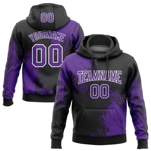 Pull-over de sport noir, violet et blanc, motif abstrait 3D à traçage abstrait, nouvelle conception, sur mesure, vente en gros directe pour l'industrie - Product Image 1