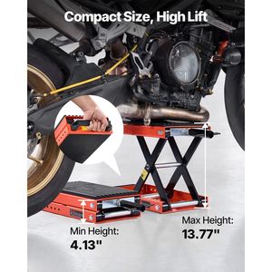 Sollevatore a Forbice per Moto da 1500 Libbre, Altezza 4.13-13.77 Pollici, Cavalletto a Manovella con Piattaforma Larga e Perno di Bloccaggio per Moto e Rampe - Product Image 3