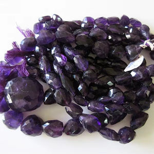 Cuentas de Amatista al por Mayor, Cuentas de Piedras Preciosas Facetadas Ovaladas, para la Fabricación de Joyas, Hilo de Piedras Naturales - Product Image 1