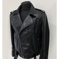 Veste en cuir noir en relief Python pour hommes, nouveau Style imprimé serpent, veste de motard en cuir véritable