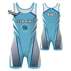 Traje de Lucha Libre de Primera Clase con Impresión Digital por Sublimación en la Parte Delantera, Elástico, de Spandex/Poliéster, Ajustado - Product Image 1