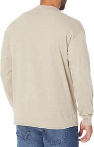 เสื้อยืดแขนยาวสีน้ำเงินรอยัลสำหรับผู้ชาย ผ้าฝ้ายผสม คอกลม เสื้อลำลองแบบพื้นฐาน - Product Image 6