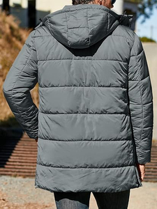 Manteau d'hiver en duvet Solid Trader Premium, chaud, à capuche, coupe-vent, vêtements d'extérieur décontractés, confortables, à porter tous les jours, coupe régulière, doublure en coton polaire à 70% - Product Image 2