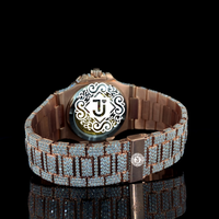 Montre mécanique de luxe en or rose sertie de diamants et de moissanite, mouvement ETA, idéale pour les soirées – Offre spéciale
