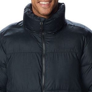 Veste matelassée bleu marine pour homme avec capuche, col montant, fermeture éclair, coupe-vent, vêtement d'hiver décontracté, coupe régulière, matière polyester - Product Image 6