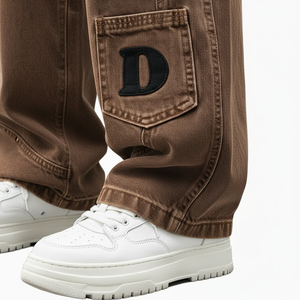 Jeans en denim pour hommes de marque personnalisée, coupe droite vintage, haute qualité, style décontracté, vente en gros de jeans pour hommes - Product Image 6