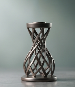 Candelabro Decorativo de Metal Estilo Industrial Chic con Diseño de Reloj de Arena Retorcido y Base de Pilar, Diseño de Estructura Abierta para Mesa - Product Image 5