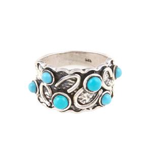 แหวนเทอร์ควอยซ์สีเงินสเตอร์ลิงสำหรับ925คอลเล็คชั่นใหม่สไตล์คลาสสิกสำหรับงานแต่งงาน - Product Image 1