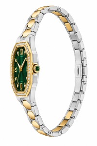 Montre de luxe Tonneau Diamond avec cadran vert, bracelet en acier inoxydable, analogique à quartz, unisexe - Product Image 2