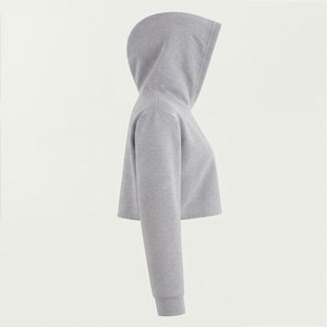 Nueva Sudadera con Capucha Corta Gris para Mujer con Logotipo Personalizado, Sudadera de Punto Informal de Manga Larga para Otoño e Invierno - Product Image 4