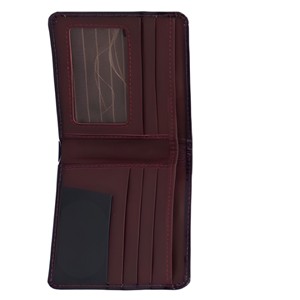 Portefeuille en cuir fait main de qualité supérieure pour homme, fin et minimaliste, extérieur noir avec intérieur élégant de couleur marron - Product Image 4
