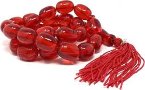 Red Resin Tasbih <b>Angel</b> Prayer Beads Handmade Polished Islamic Rosary Necklace for Home Decor - Product Image 3