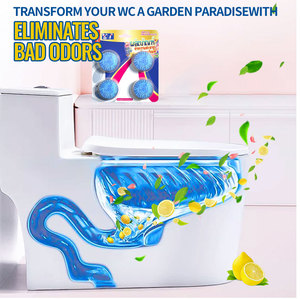 Limpiador automático de inodoro de burbujas azul directo de fábrica OEM, paquete de 4 piezas, 30 días de efectividad - Product Image 4