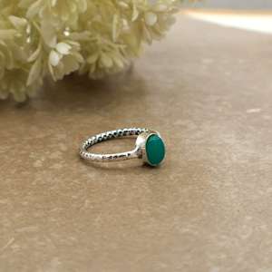 <b>925</b> Sterling <b>Silver</b> Handmade Oval Green Onyx <b>Ring</b> Boho Statement Jewelry - Product Image 3