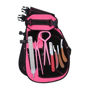 Kit de herramientas de herrador con delantal, probador de cascos, escofina para cascos, clavillador de cascos, cuchillo para separar los cascos, alicate para abscesos, cuchilla estrecha y cuchillo de doble cara - Product Image 1