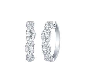 Trendy Fashion 925 <b>Silver</b> Gold Plated Minimalist Pave <b>Set</b> Moissanite Zig-Zag Shaped Huggie Hoop Bridesmaid <b>Studs</b> <b>Earrings</b> Women - Product Image 6